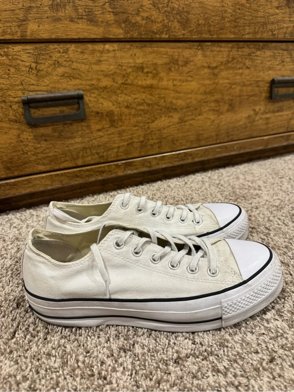 Converse Platform Low Top Sneakers in Off-White